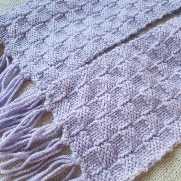 Accessories - NEW Handmade Knit Scarf (Basketweave pattern)🧶